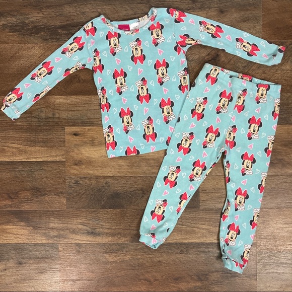 Disney Minnie Mouse Matching Set Pajama's and Additional Pajama Pants Size 3T - Picture 12 of 14